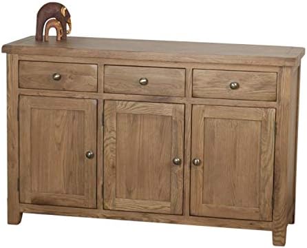 Classically Modern Chunky Solid Oak Dorset Country 3 Door 3 Drawer Sideboard/Cabinet/Cupboard Living Dining Room Furniture