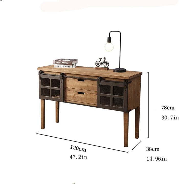 QINGGANGLING999 Wine Sideboard Wine Cabinet, Sideboard, Floor Storage Cabinet for Dining Room, Living Room, Kitchen, Industrial Style Liquor Cupboard - Image 2