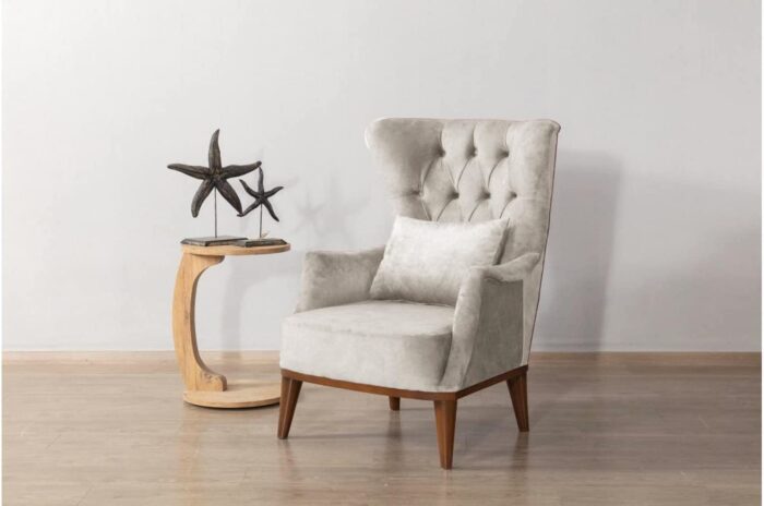 Emporium Corner sofa bed 3 and 2 seater Sofa sets, Chesterfield Sofa Grey and Cream Velvet Fabric with Buttoned Back A Timeless Chair bed Sofas & Couches for Living Room (Cream, 2 + 1 Seater) - Image 2