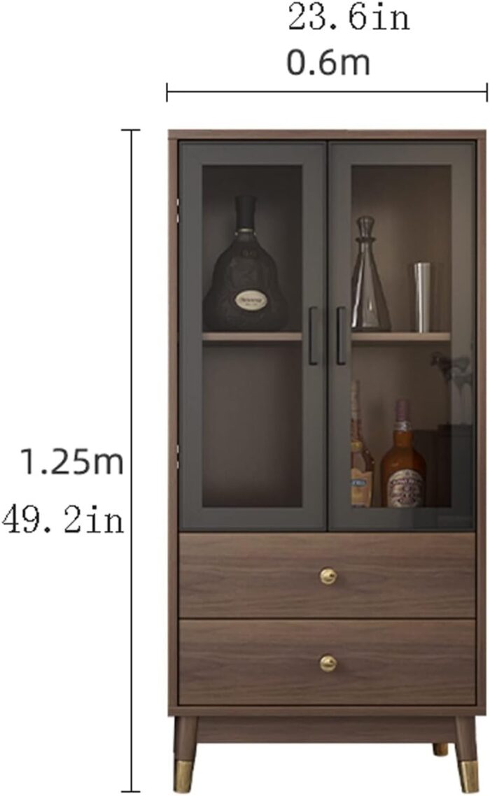 SUNESA Wine Cabinet Simplicity Wine Cabinet with 2 Doors and 2 Drawers, Entryway Storage Cabinet Dining Room Storage Bar Cabinet Living Room Bar Cabinets - Image 2
