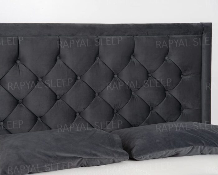 Rapyal Sleep New Athens Divan Bed Set + 10" Ortho Sensation Mattress + 24" Matching Headboard In (Grey Plush, 3ft Single) - Image 4