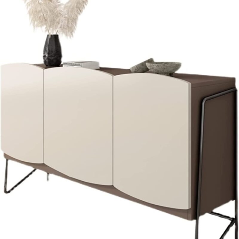 FURUIWUFENG Buffet Cabinet Sideboard Modern Dining Room Side Cabinet Locker Tea Cabinet Simple Living Room Cabinet Wall Entrance Small Storage Cabinet (Color : White, Size : 124 * 40 * 85cm)