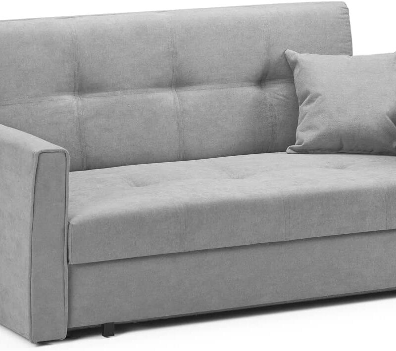 Honeypot – Sofa – Viva – Large Storage Sofa Bed – 3 Seater – 2 Seater – Grey – Plush Grey – Teal – Fabric (2 Seater Sofabed, Grey)