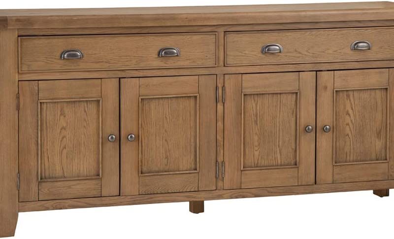 The Furniture Outlet Wessex Smoked Oak Extra Large 4 Door Sideboard