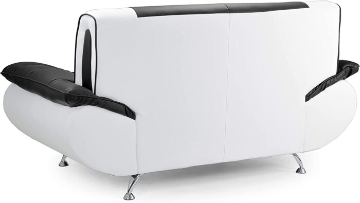 Honeypot – Sofa – Napoli – Faux Leather – 2 Seater – Black/White - Image 2