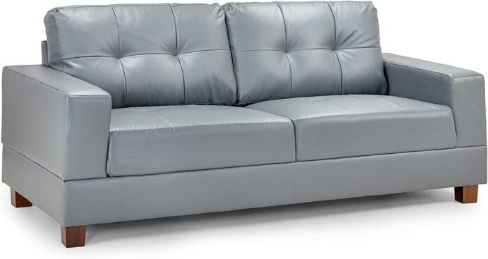 Honeypot – Sofa – Jerry – 3 Seater – 2 Seater – Armchair – Black – Grey – Faux leather (3 Seater, Grey)