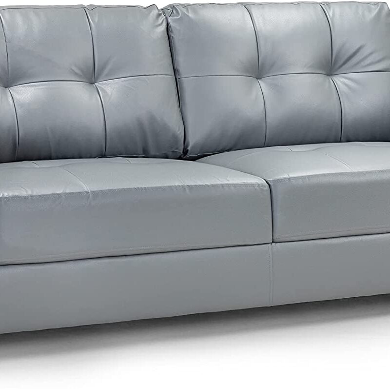 Honeypot – Sofa – Jerry – 3 Seater – 2 Seater – Armchair – Black – Grey – Faux leather (3 Seater, Grey)