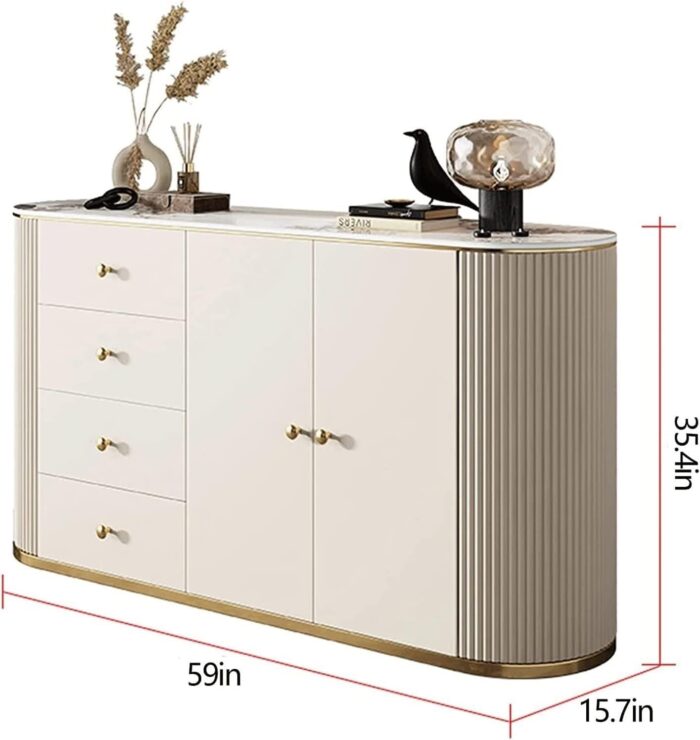 ACIYD Luxury Buffet Sideboard Bar Cabinet with Storage, Modern Wood Buffet Sideboard Living Room Entryway Serving Storage Cabinet Doors Dining Room Console - Image 3