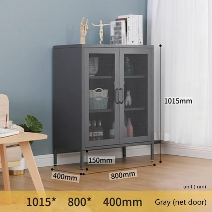 TOMYEUS Sideboard Home Furniture Metal Side Cabinet/Living Room Cabinet/Dining Room Sideboard Design Black Metal Buffet Cabinet Storage Cabinet - Image 3