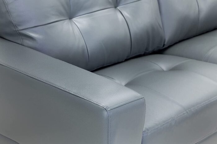 Honeypot – Sofa – Jerry – 3 Seater – 2 Seater – Armchair – Black – Grey – Faux leather (3 Seater, Grey) - Image 4