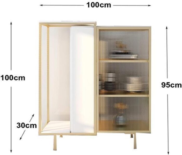 SERUMY Display Cabinets Dining Room Furniture Sideboard Dining Side Cabinet Decoration Cabinet Living Room Glass Cabinet Porch Cabinet Household Wall Lockers Sideboard Buffet - Image 6