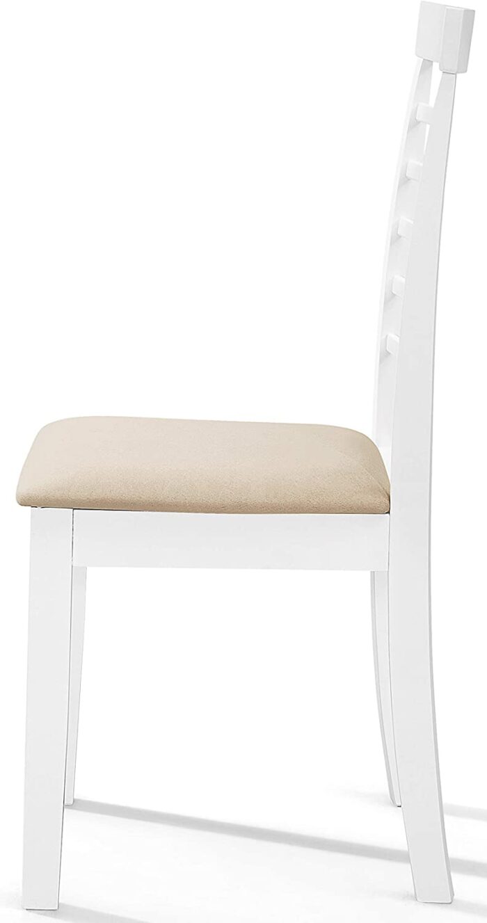 Hallowood Furniture Ledbury Small Wooden Drop Leaf Dining Table and Set of 4 Chairs in White and Oak Finishing – Space Saving Dining Table for Kitchen and Apartments – Ideal for Restaurants and Café - Image 7