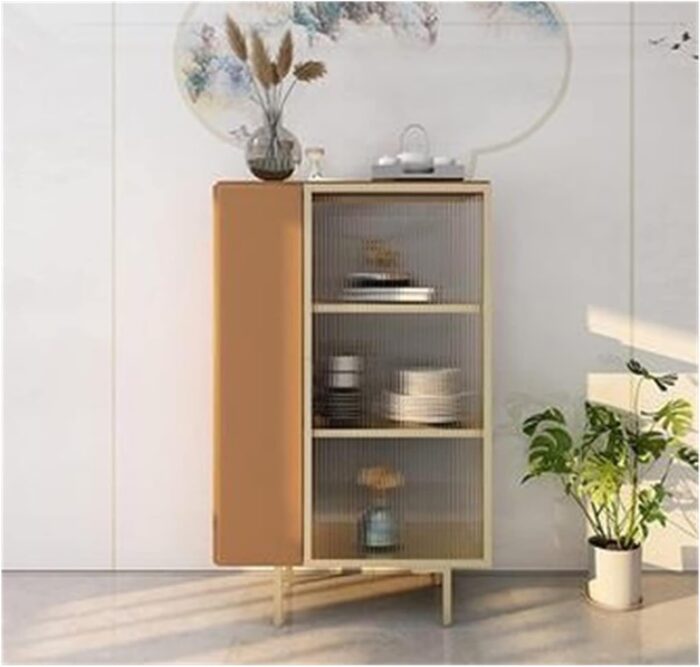SERUMY Display Cabinets Dining Room Furniture Sideboard Dining Side Cabinet Decoration Cabinet Living Room Glass Cabinet Porch Cabinet Household Wall Lockers Sideboard Buffet - Image 7