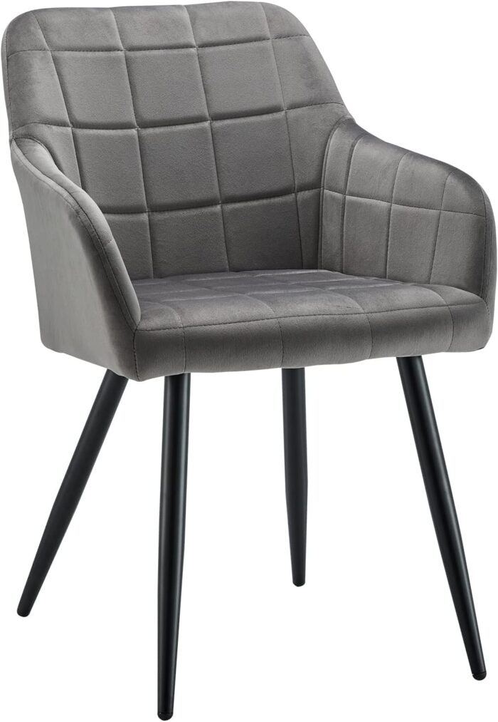 CLIPOP 140 cm Dining Table and Chairs Set of 4, Marble Veneer Rectangle Kitchen Table and Velvet Dining Chairs with Metal Legs for Home Office Dining room Set - Image 3