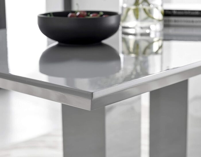 Furniturebox UK Imperia 4 Modern Grey High Gloss Dining Table And 4 Stylish Contemporary Lorenzo Dining Chairs Set (Dining Table Only) - Image 4