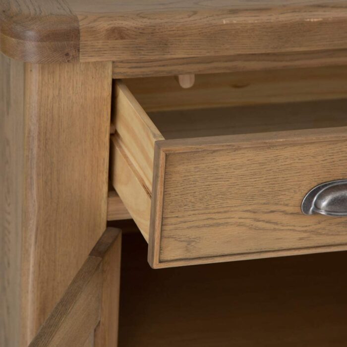 The Furniture Outlet Wessex Smoked Oak Extra Large 4 Door Sideboard - Image 3