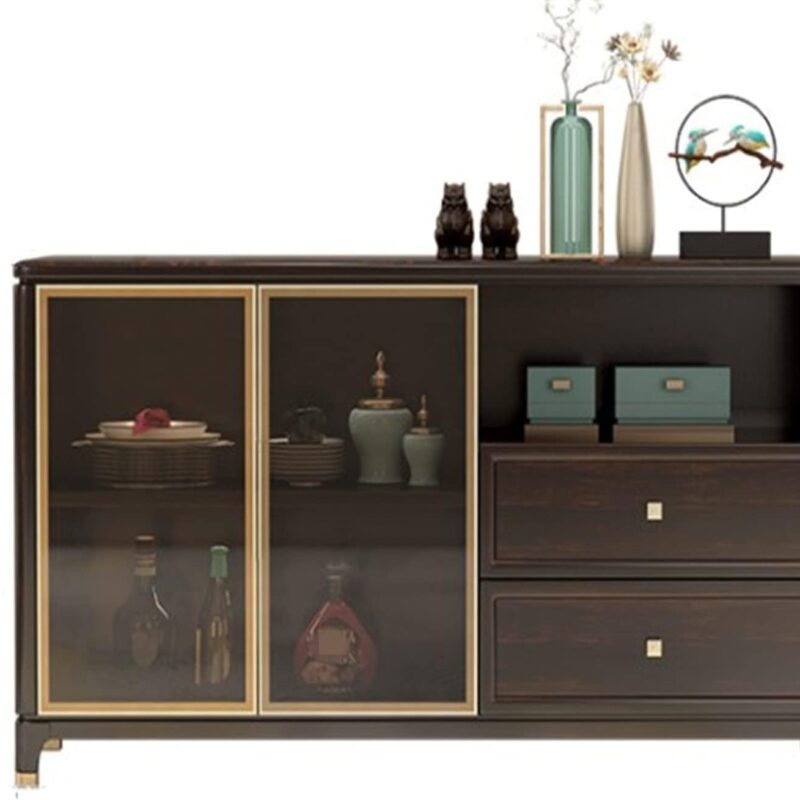 IHIPPO Sideboard Side Cabinet for Dining Room High Wall Cabinet for Living Room Wine Cabinet for Living Room Hallway (Color : Brown, Size : 150x45x85cm)