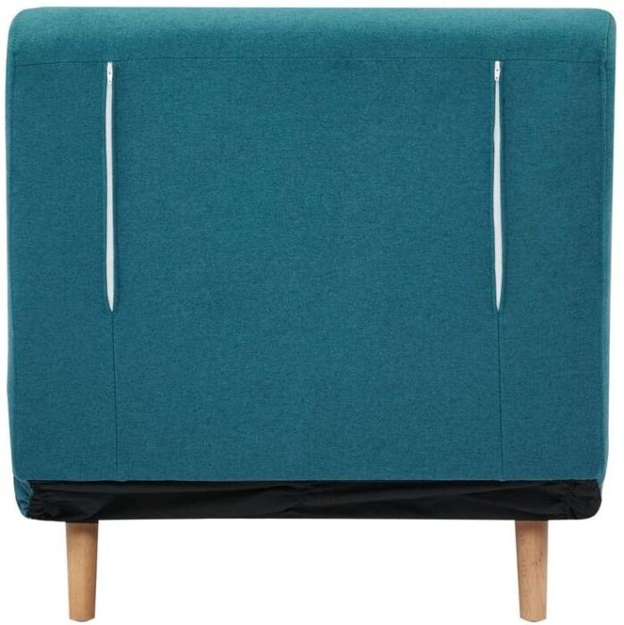 GIA Tri-Fold Convertible Polyester Sofa Bed Chair with Removable Pillow and Legs, Peacock Blue 1 pack - Image 8