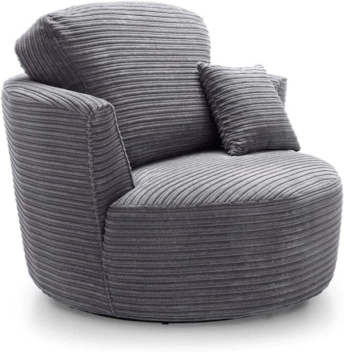 Abakus Direct Jumbo Full Swivel Chair – Grey - Image 2