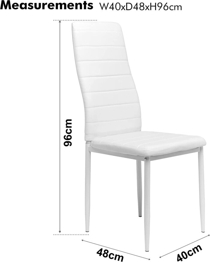 Blisswood Dining Table And Chair 4 Set, Pu Leather Dining Room Chairs and 17mm Thick Table Top 120 x 80 cm Long Wooden Dining Table Modern Design Dining Table Set For Home Kitchen Furniture - Image 6