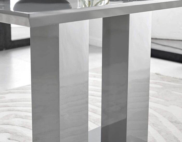 Furniturebox UK Imperia 4 Modern Grey High Gloss Dining Table And 4 Stylish Contemporary Lorenzo Dining Chairs Set (Dining Table Only) - Image 5