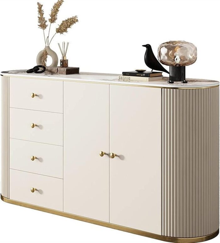 ACIYD Luxury Buffet Sideboard Bar Cabinet with Storage, Modern Wood Buffet Sideboard Living Room Entryway Serving Storage Cabinet Doors Dining Room Console