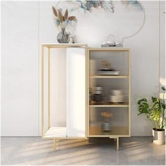 SERUMY Display Cabinets Dining Room Furniture Sideboard Dining Side Cabinet Decoration Cabinet Living Room Glass Cabinet Porch Cabinet Household Wall Lockers Sideboard Buffet - Image 5