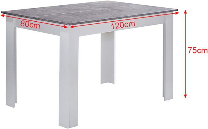 CLIPOP Dining Table and Chairs Set 4, Modern Rectangle Kitchen Table and 4 Grey Chairs with Wooden Legs,Contemporary Dining Room Table Set - Image 4