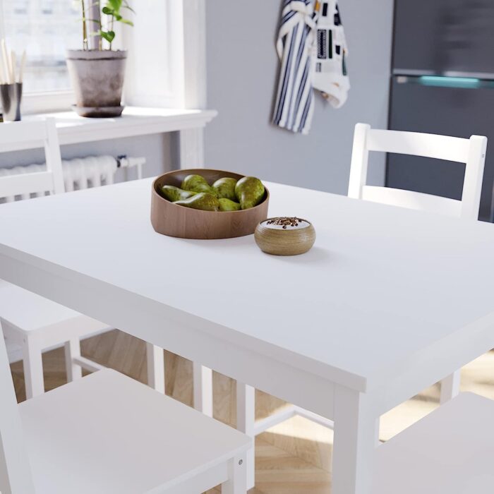 Vida Designs Yorkshire Dining Table and Chairs Set Kitchen Home Furniture (White, 4 Seater) - Image 5