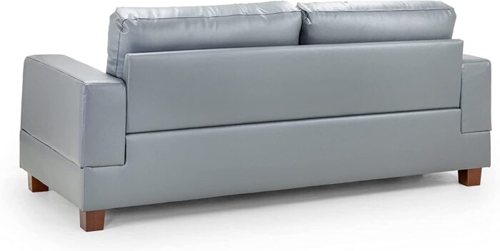 Honeypot – Sofa – Jerry – 3 Seater – 2 Seater – Armchair – Black – Grey – Faux leather (3 Seater, Grey) - Image 2