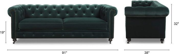 Jennifer Taylor Home Spencer Sofas, Forest Green - Image 2