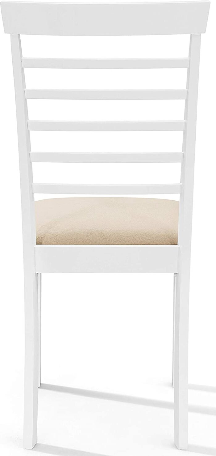 Hallowood Furniture Ledbury Small Wooden Drop Leaf Dining Table and Set of 4 Chairs in White and Oak Finishing – Space Saving Dining Table for Kitchen and Apartments – Ideal for Restaurants and Café - Image 8