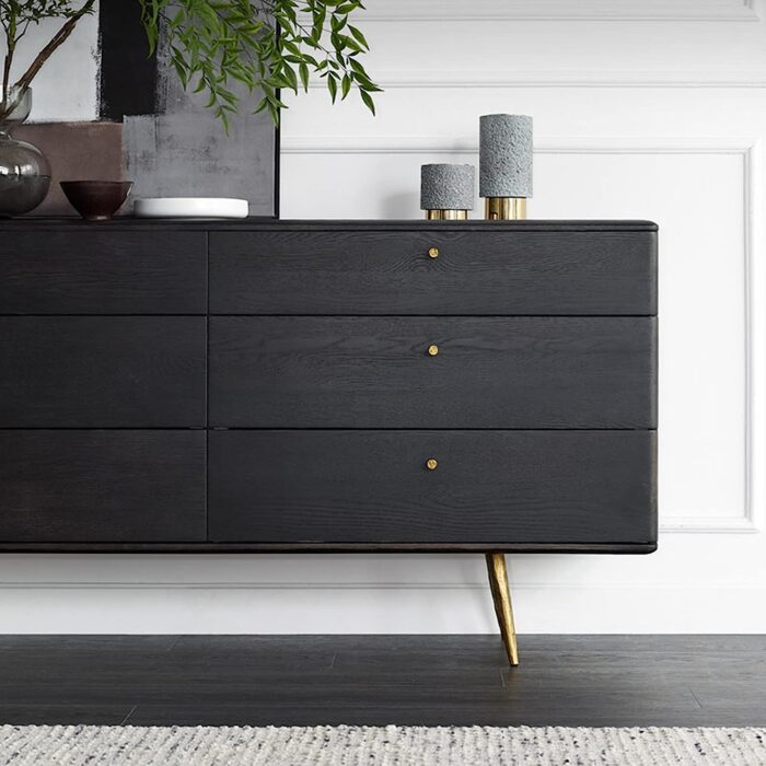 QINJIE Kitchen Modern Storage Sideboard, Cabinet for Home Cupboard Buffet Dining Room with 6 Large Drawers, for Living Room,Entryway,Bedroom,Kitchen,47in - Image 19