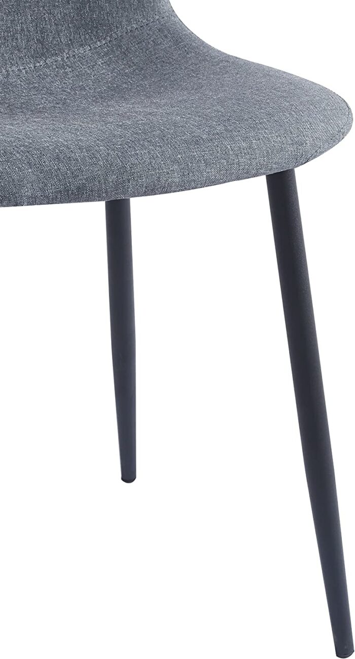 Hallowood Furniture Cullompton Small Dining Table & 4 Fabric Chairs Set with Black Metal Legs – 120 x 70 cm Brown Oak Effect Kitchen Table – Ideal for Home, Restaurants, Pub, Office & Café - Image 8
