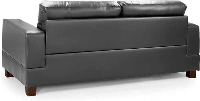 Honeypot – Sofa – Jerry – 3 Seater – 2 Seater – Armchair – Black – Grey – Faux leather (3 Seater, Black) - Image 2