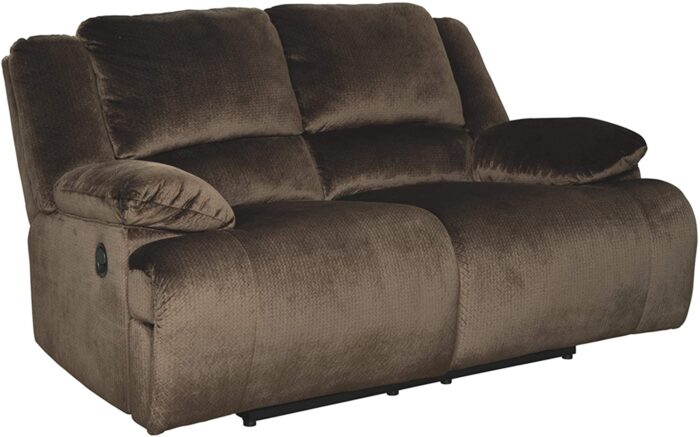 Signature Design by Ashley Clonmel Microfiber Extra Wide Seat Adjustable Power Reclining Sofa, Brown & Clonmel Microfiber Extra Wide Manual Reclining Loveseat, Brown - Image 5