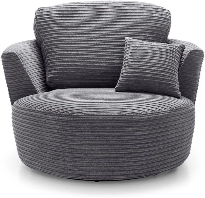 Abakus Direct Jumbo Full Swivel Chair – Grey