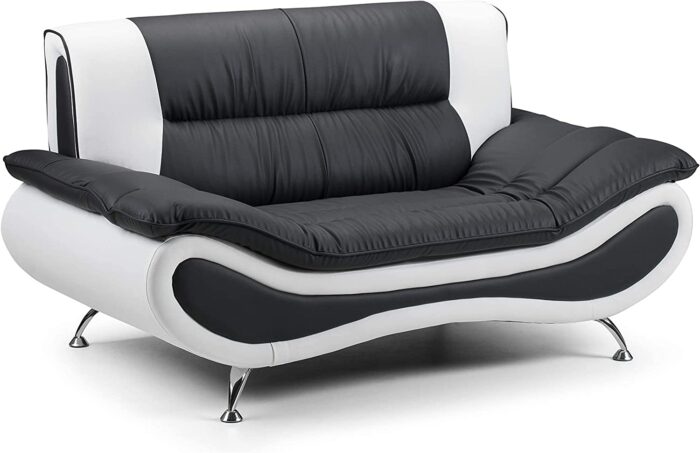 Honeypot – Sofa – Napoli – Faux Leather – 2 Seater – Black/White