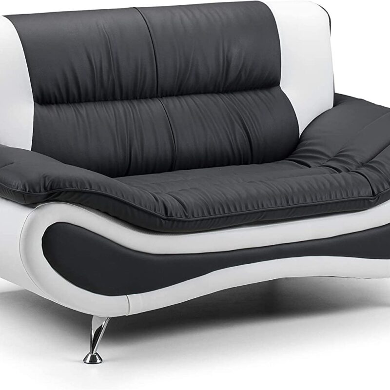 Honeypot – Sofa – Napoli – Faux Leather – 2 Seater – Black/White