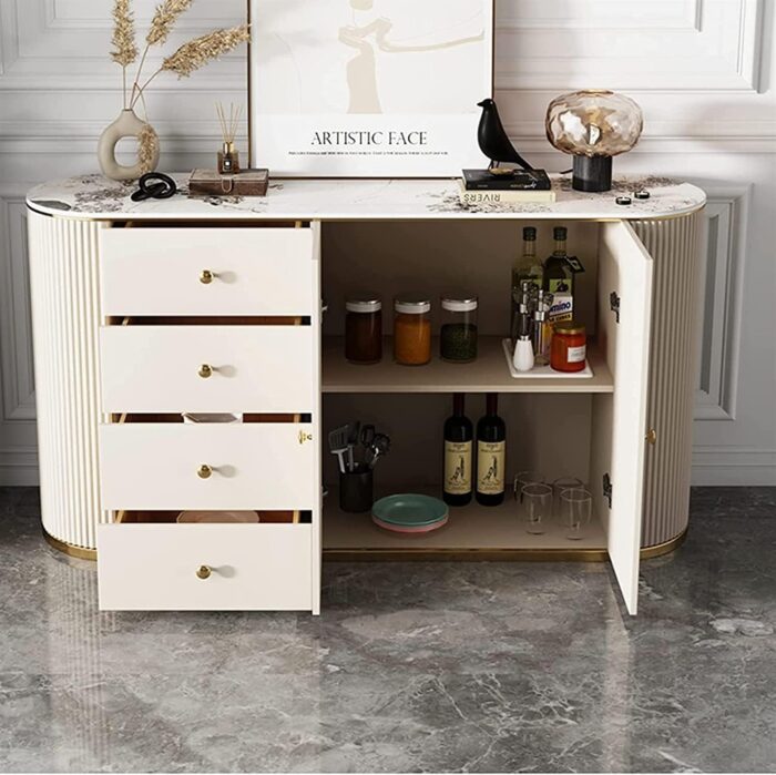 ACIYD Luxury Buffet Sideboard Bar Cabinet with Storage, Modern Wood Buffet Sideboard Living Room Entryway Serving Storage Cabinet Doors Dining Room Console - Image 5