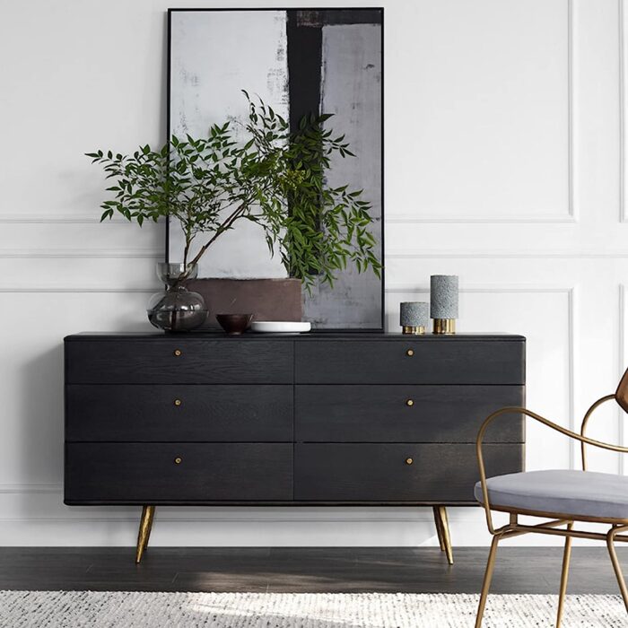 QINJIE Kitchen Modern Storage Sideboard, Cabinet for Home Cupboard Buffet Dining Room with 6 Large Drawers, for Living Room,Entryway,Bedroom,Kitchen,47in - Image 10