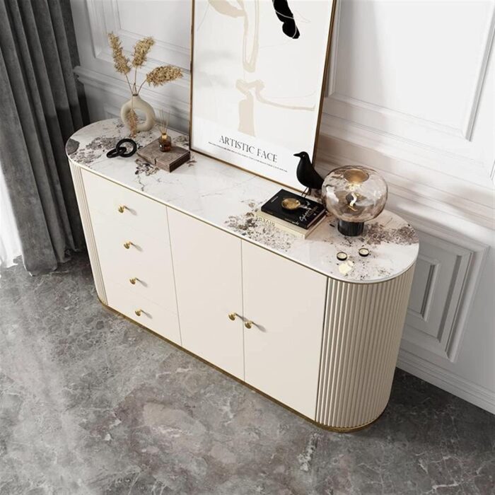 ACIYD Luxury Buffet Sideboard Bar Cabinet with Storage, Modern Wood Buffet Sideboard Living Room Entryway Serving Storage Cabinet Doors Dining Room Console - Image 6
