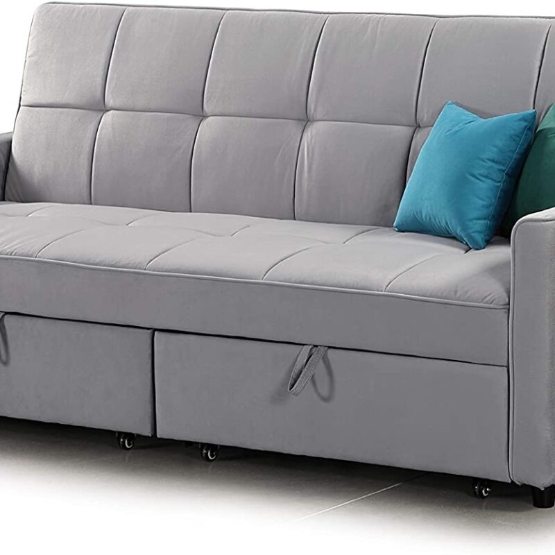 Honeypot – Sofabed – Elegance – 3 Seater – Large Sofabed – Plush Grey, Plush Marine, Plush Teal – Plush Fabric (Plush Grey)