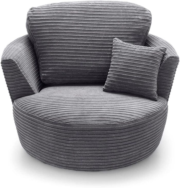 Abakus Direct Jumbo Full Swivel Chair – Grey - Image 4