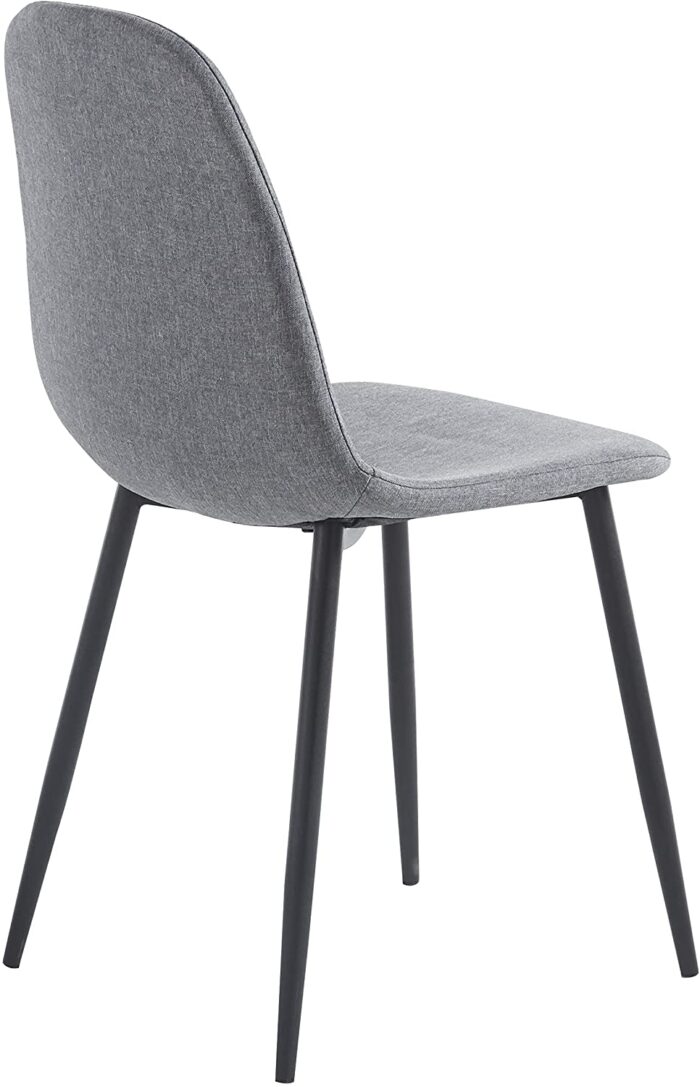 Hallowood Furniture Cullompton Small Dining Table & 4 Fabric Chairs Set with Black Metal Legs – 120 x 70 cm Brown Oak Effect Kitchen Table – Ideal for Home, Restaurants, Pub, Office & Café - Image 7