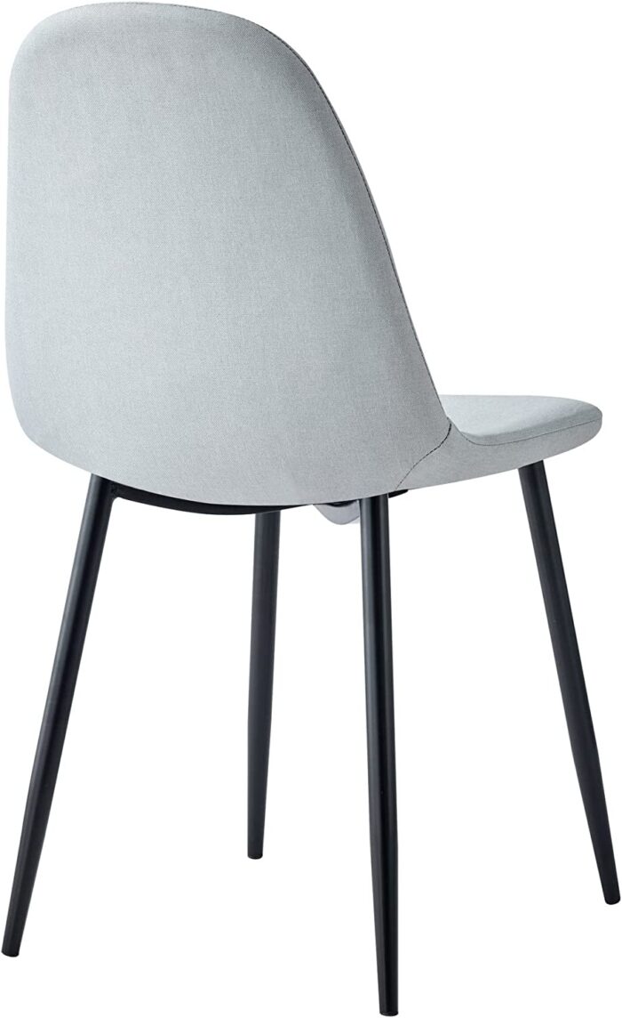 Hallowood Furniture Cullompton Small Dining Table & 4 Fabric Chairs Set with Black Metal Legs – 120 x 70 cm White Marble Effect Kitchen Table – Ideal for Home, Restaurants, Pub, Office & Café - Image 8