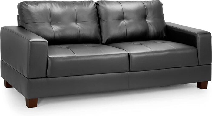 Honeypot – Sofa – Jerry – 3 Seater – 2 Seater – Armchair – Black – Grey – Faux leather (3 Seater, Black)
