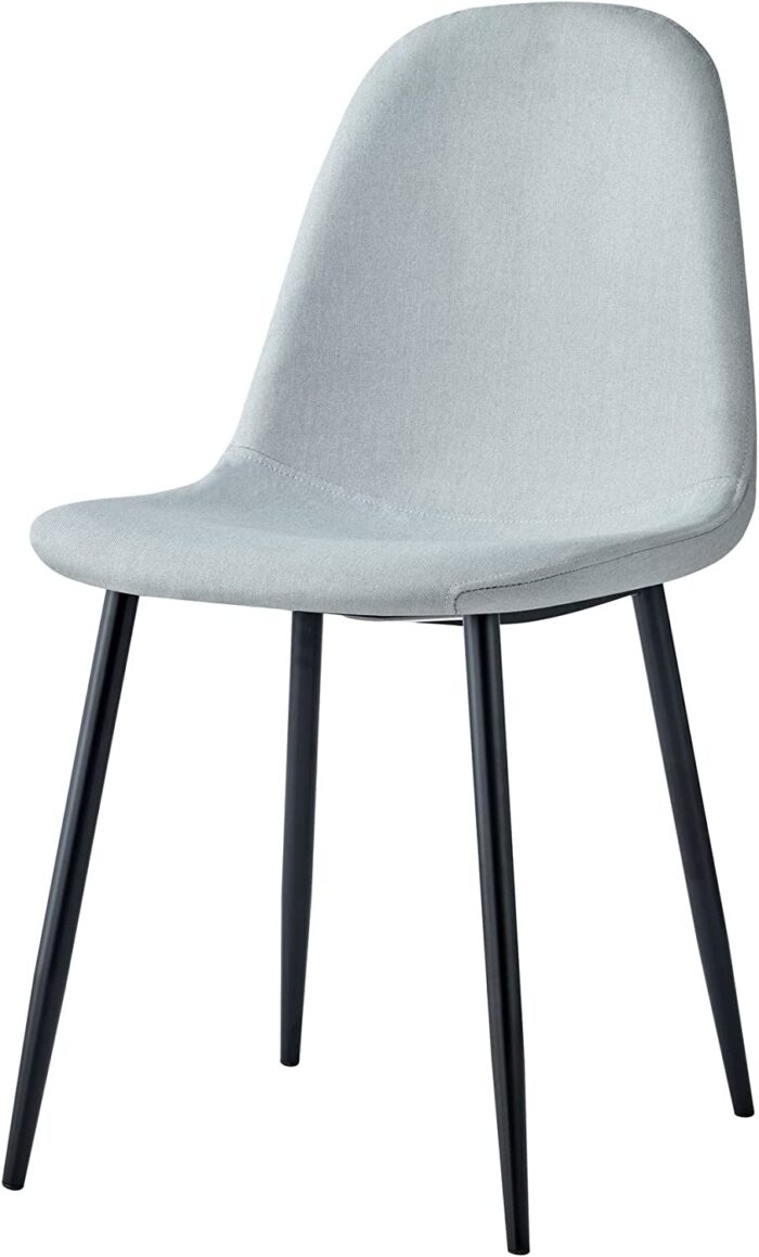 Hallowood Furniture Cullompton Small Dining Table & 4 Fabric Chairs Set with Black Metal Legs – 120 x 70 cm White Marble Effect Kitchen Table – Ideal for Home, Restaurants, Pub, Office & Café - Image 7