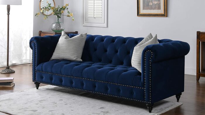 Jennifer Taylor Home Dalton Sofas, Navy Blue Velvet - Image 2