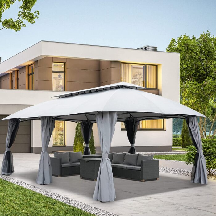 Grand Patio 13'x20' Gazebo for Patio Double Vent Canopy with Netting and Curtains for Deck Backyard Garden Lawns - Image 2
